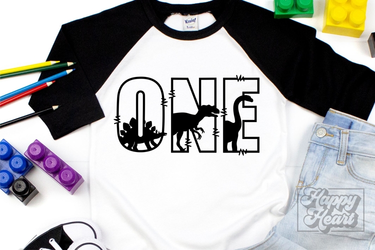 1st Birthday Boy Dinosaur SVG - One Dinosaur Birthday Shirt