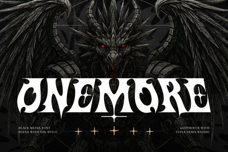 Onemore - Black Metal with Y2K Flair Display Font