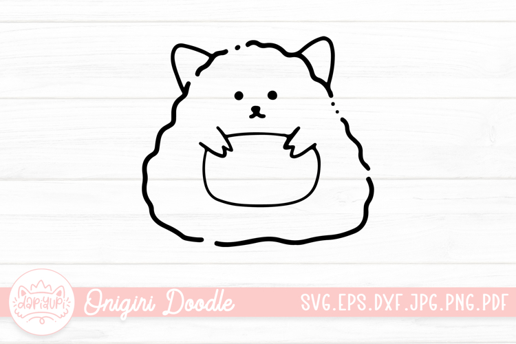 Cute Onigiri Line Doodle Clipart