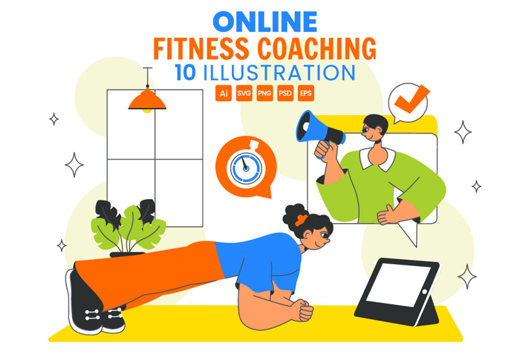 10 Online Fitness Coaching Illustration