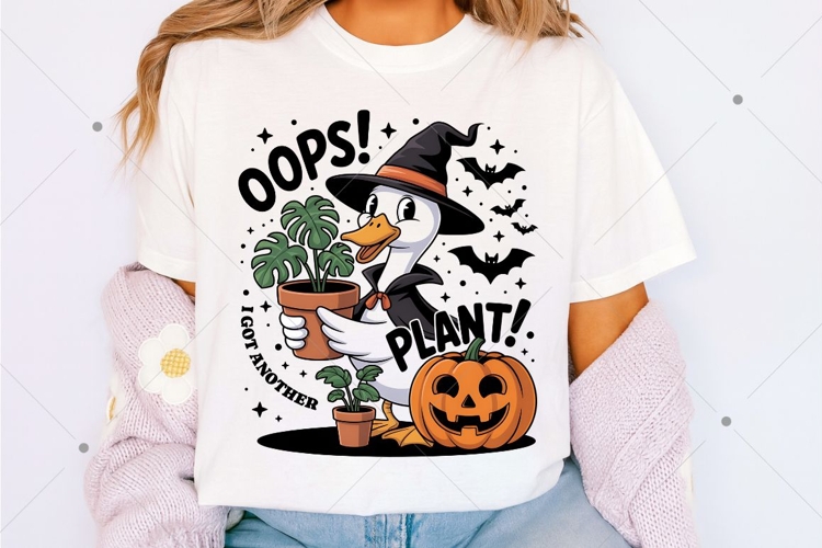 Oops I Got Another Plant! Halloween Goose PNG, Spooky Plant