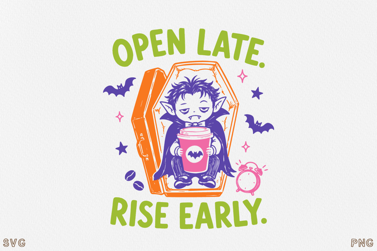 Halloween Vampire Coffee SVG PNG Cute Spooky Design