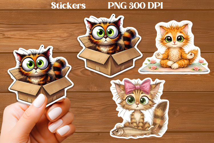 Funy cat sticker printable | Cat lover sticker PNG