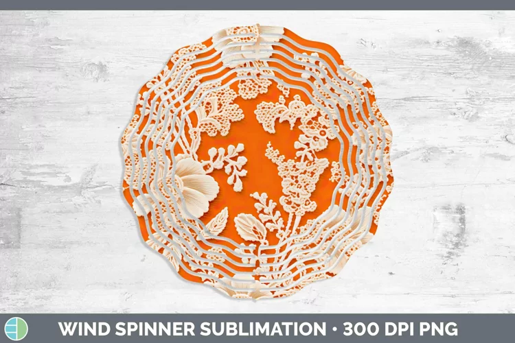 Orange 02 Wind Spinner | Sublimation Spinner Designs