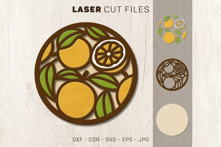 Orange Coaster, Laser cut Svg
