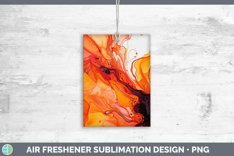 Orange Air Freshener | Sublimation Car Freshener Designs