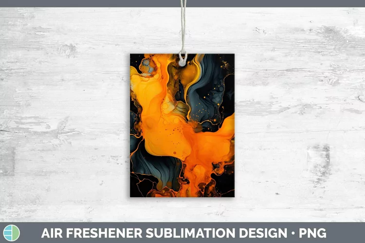 Orange Air Freshener | Sublimation Car Freshener Designs