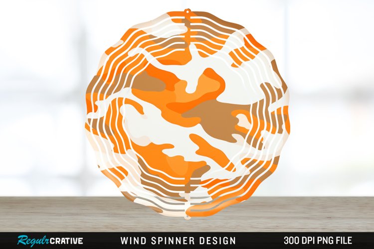 Orange Camo Wind Spinner Sublimation PNG Design