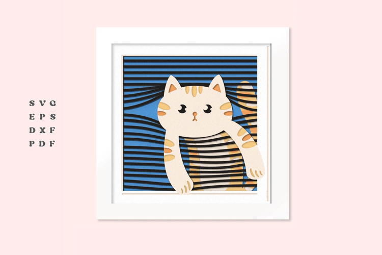 Cat Shadow Box Svg Image 2