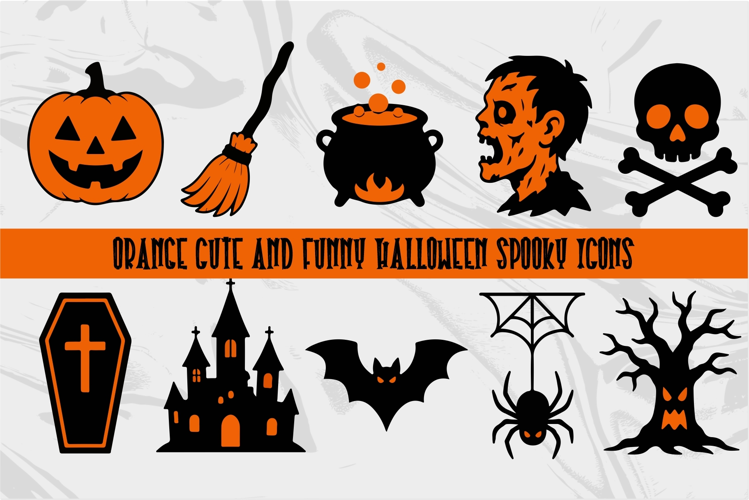 Orange Cute and Funny Halloween Spooky Illustration