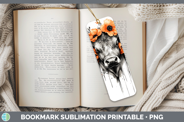 Orange Drips Bull Bookmark Sublimation Printable Designs