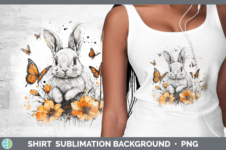 Orange Drips Bunny Shirt Sublimation Sublimation Background