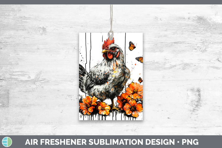 Orange Drips Chicken Air Freshener Sublimation Car Freshener