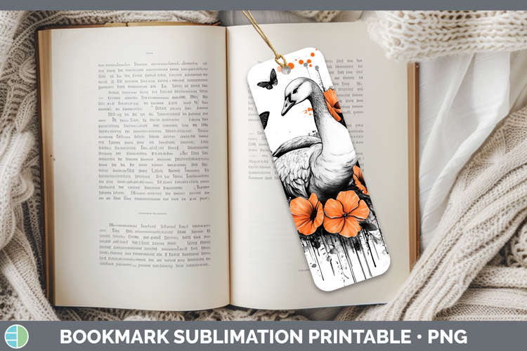 Orange Drips Goose Bookmark Sublimation Printable Designs