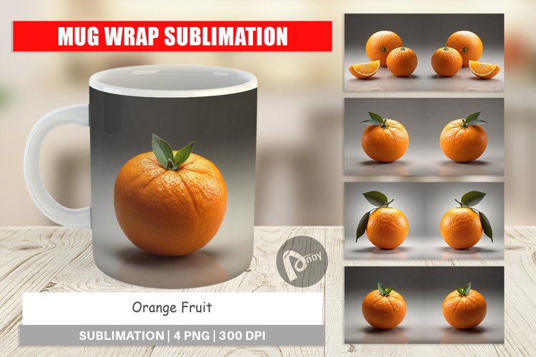 Mug Wrap Design Orange Fruit