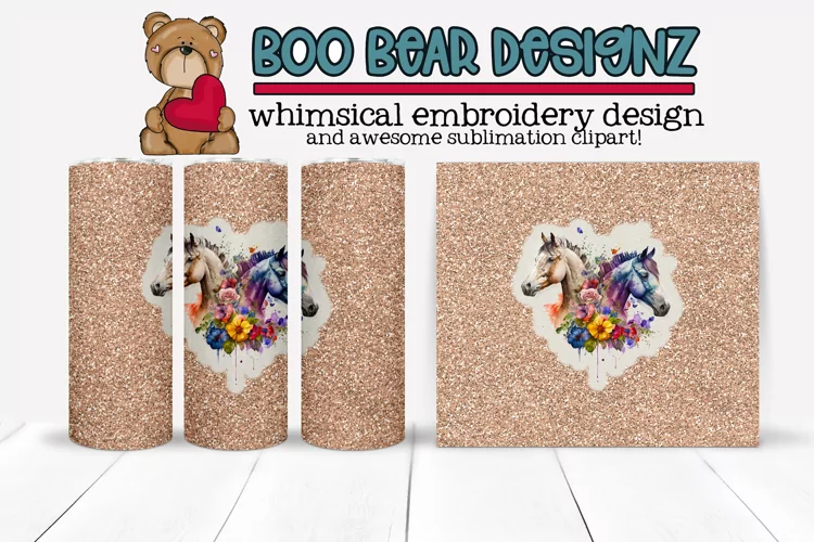 Watercolor Horse sublimation tumbler design
