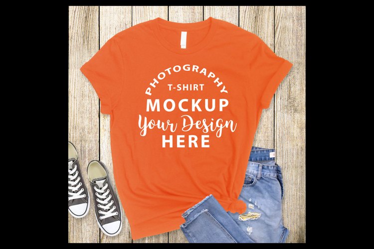 Bella Canvas 3001 t-shirt mock-up ORANGE (2249010)