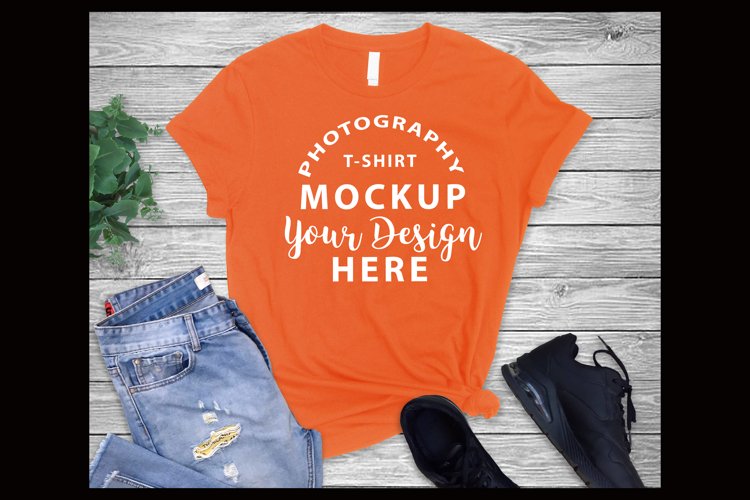 Bella Canvas 3001 t-shirt mock-up ORANGE (2250029)