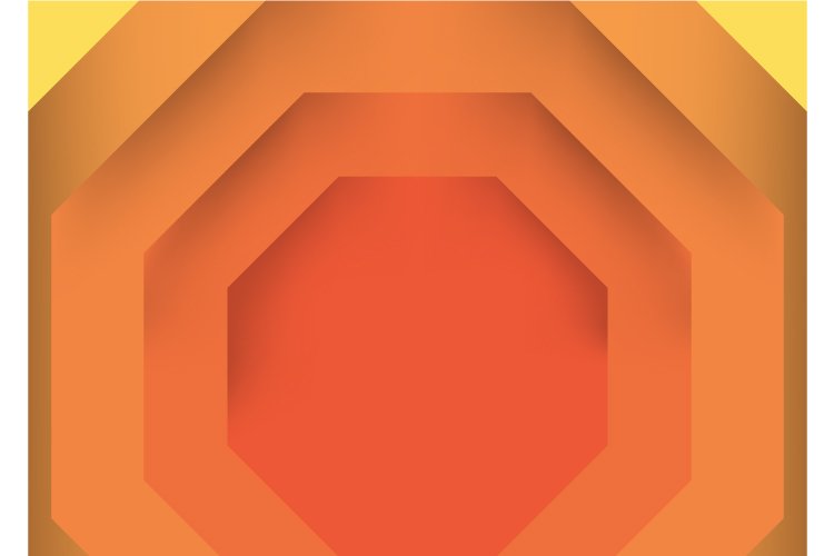 Orange polygonal paper cut background