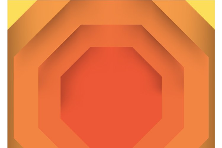 Orange polygonal paper cut background example image 1