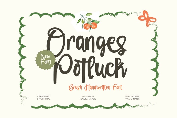 Orange Potluck - Brush Handwritten Font