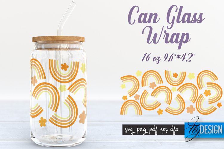 Can Glass Wrap Rainbow SVG | Rainbow SVG Design | Template
