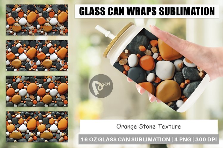 Glass Can Wraps Orange Stone Texture example image 1