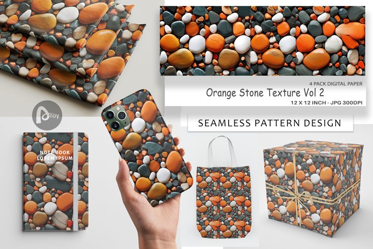 Digital Paper Orange Stone Texture example image 1