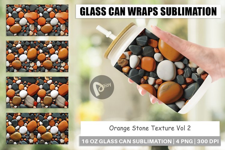 Glass Can Wraps Orange Stone Texture example image 1