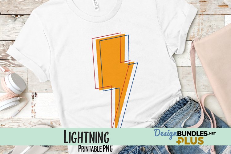 Orange Lightning Sublimation PNG