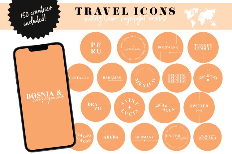 orange travel instagram highlight covers