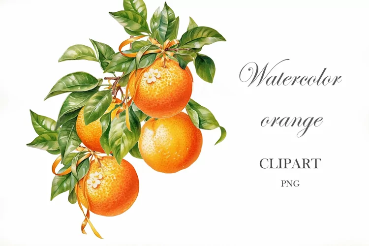 Orange watercolor png. Citrus clipart