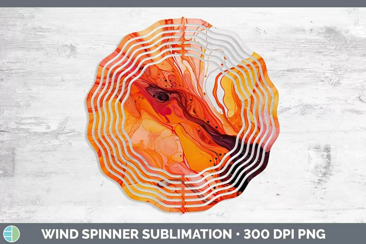 Orange Wind Spinner | Sublimation Spinner Designs
