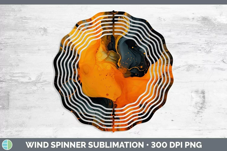 Orange Wind Spinner | Sublimation Spinner Designs