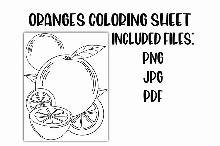 Oranges Coloring Sheet for Kids