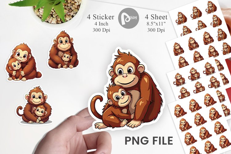 Orangutan Mothers Day Sticker