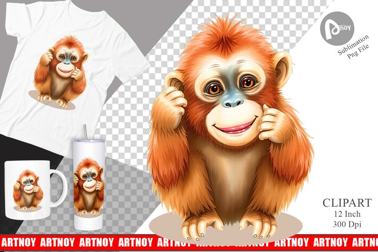Orangutan Clipart Image 16