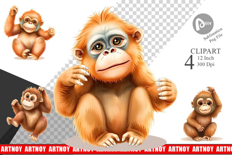 Orangutan Clipart Image 22