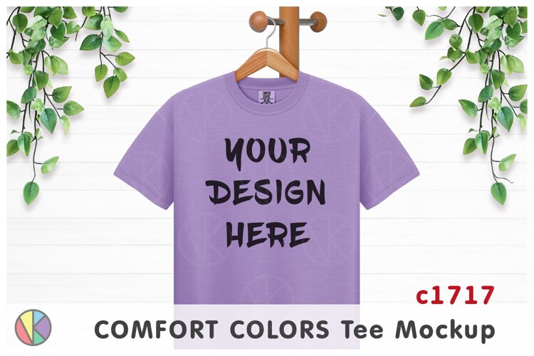 Orchid Comfort Colors 1717 T-Shirt Mockup.
