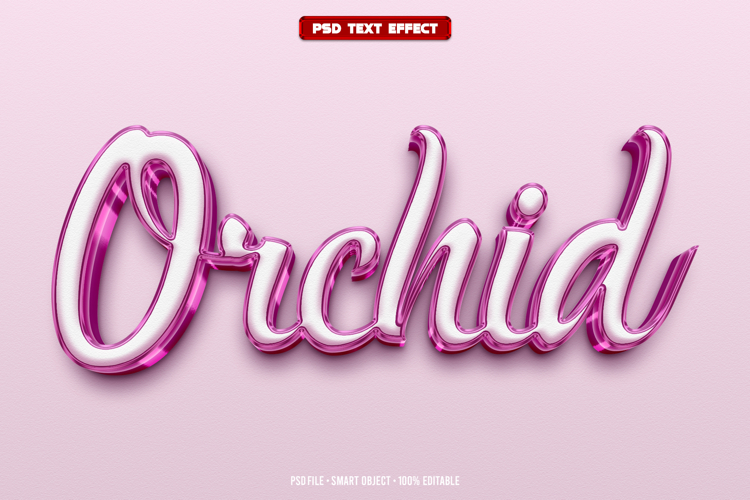 Orchid 3D editable text effect