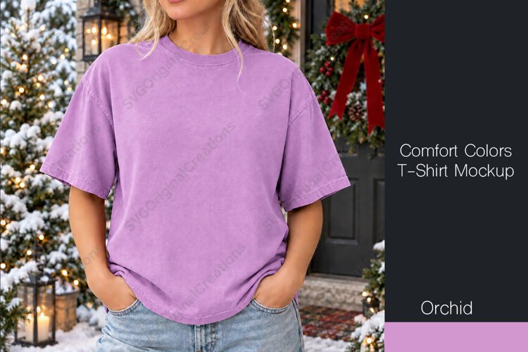 Comfort Colors 1717 t-shirt mockup - Orchid Color example image 1