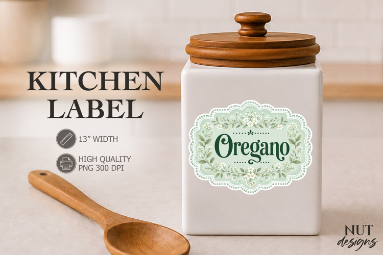 Vintage Oregano Kitchen Lace Label Pantry Label