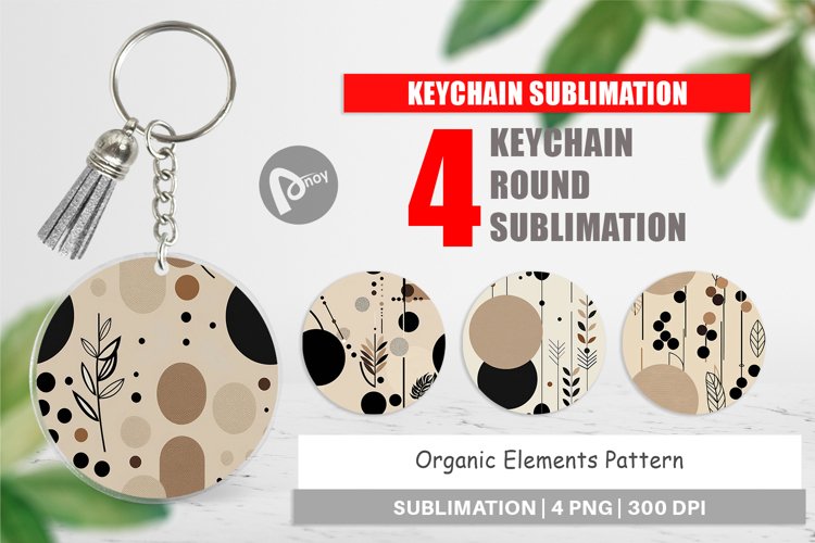 Keychain Organic Elements Pattern