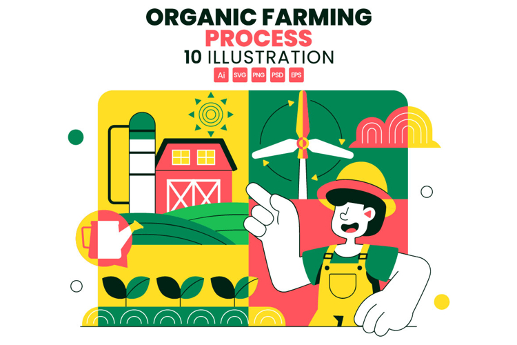 10 Organic Farming Process Illustration