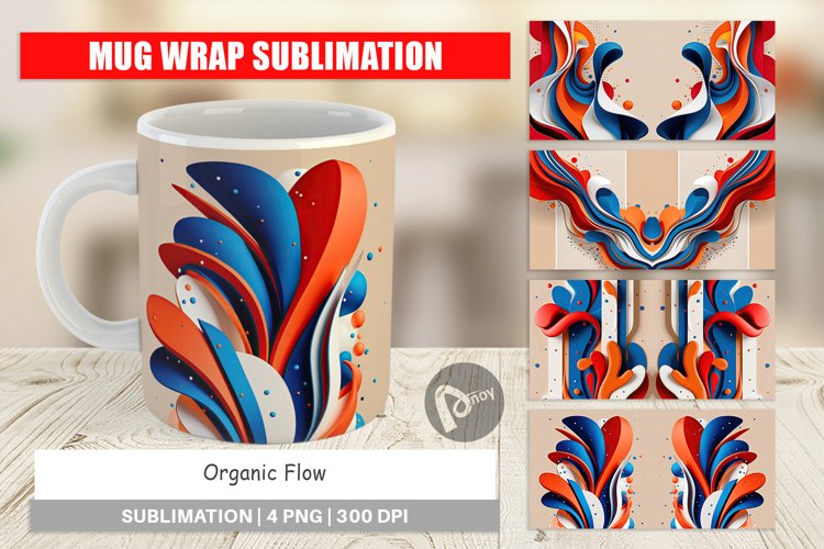 Mug Wrap Design Organic Flow