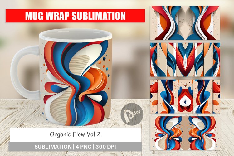 Mug Wrap Design Organic Flow