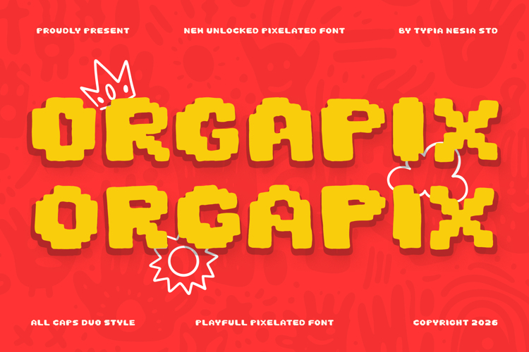 Orgapix - Organic Imperfect Doodle Pixel Font