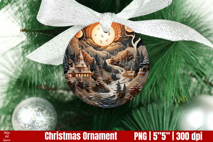 3D Christmas Ornaments PNG