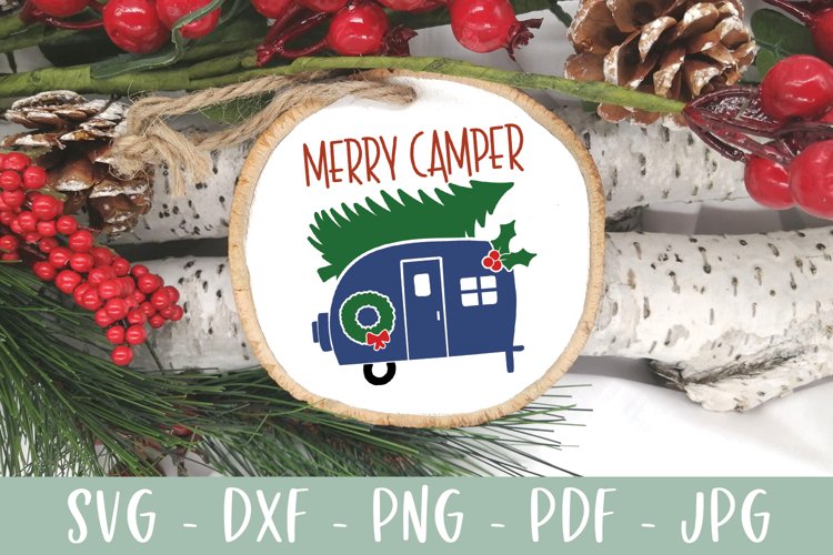 Merry Camper - Christmas SVG - Camping Lover Christmas example image 1