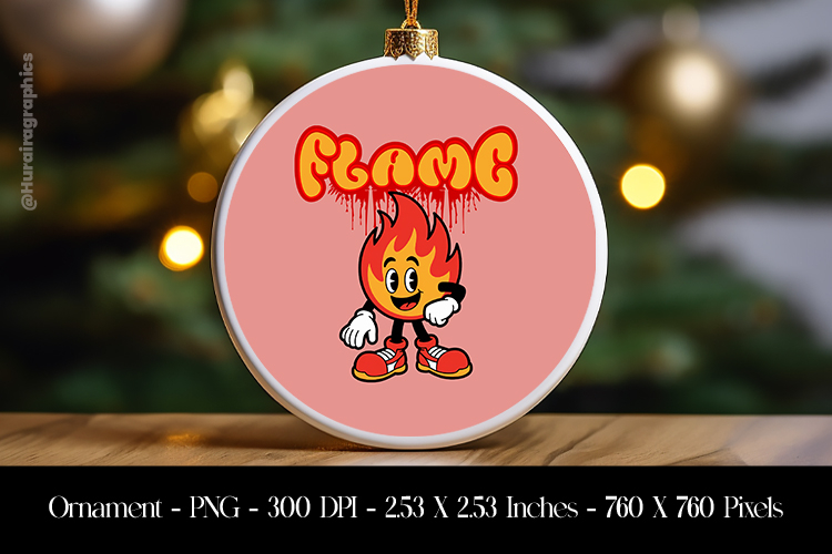 Flame Ornament Sublimation Design PNG